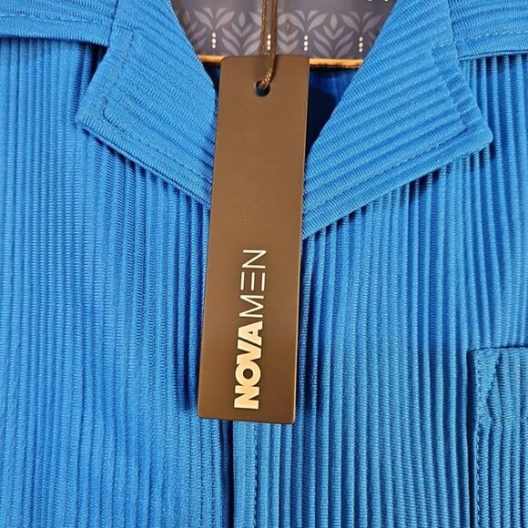 NWT Fashion Nova‎ Men Ribbed Textured Short Sleeve Button Up Shirt Size 2XL XXL - Picture 3 of 9